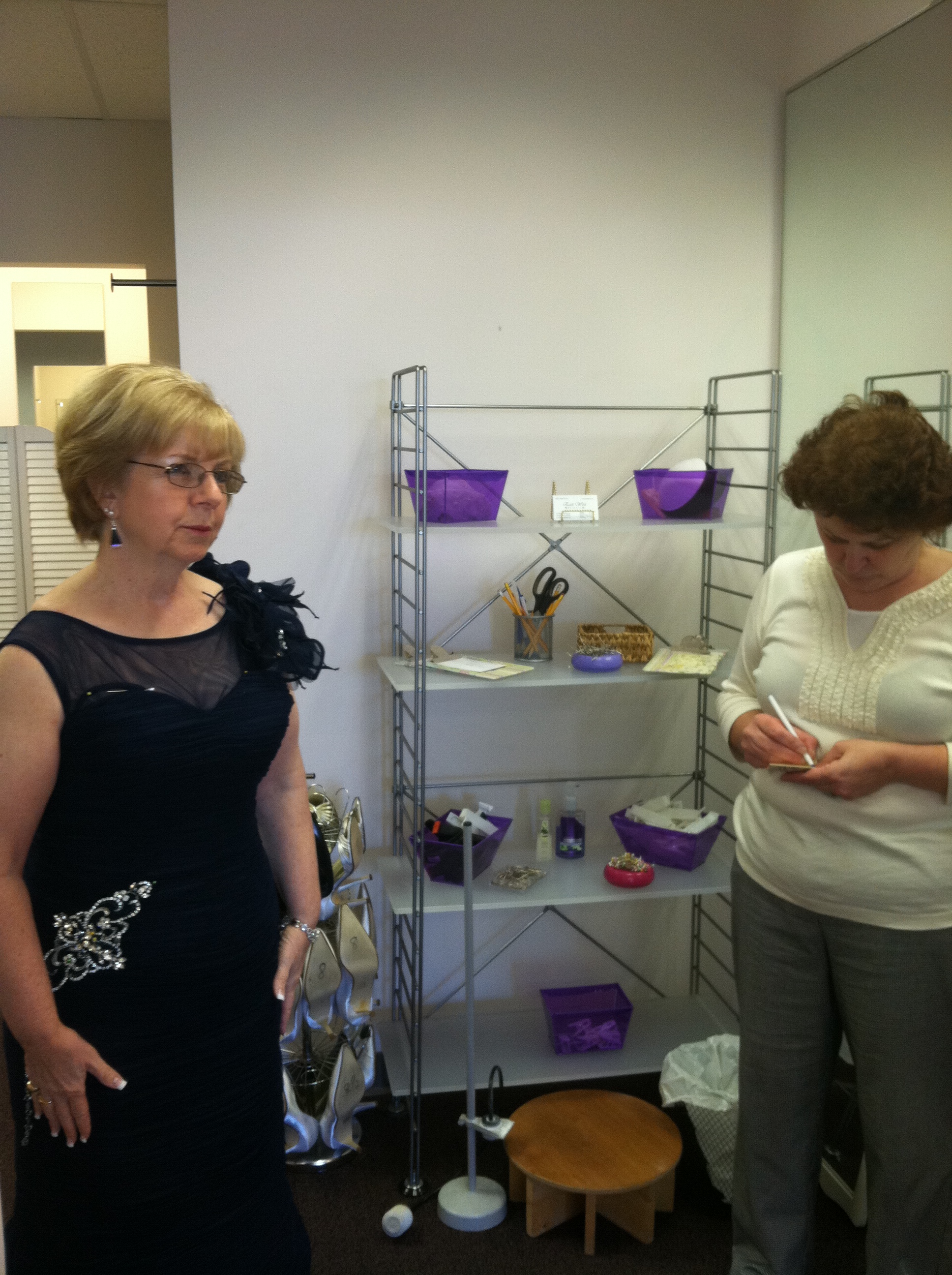 Mom consults with Nancy and the East West Bridals team