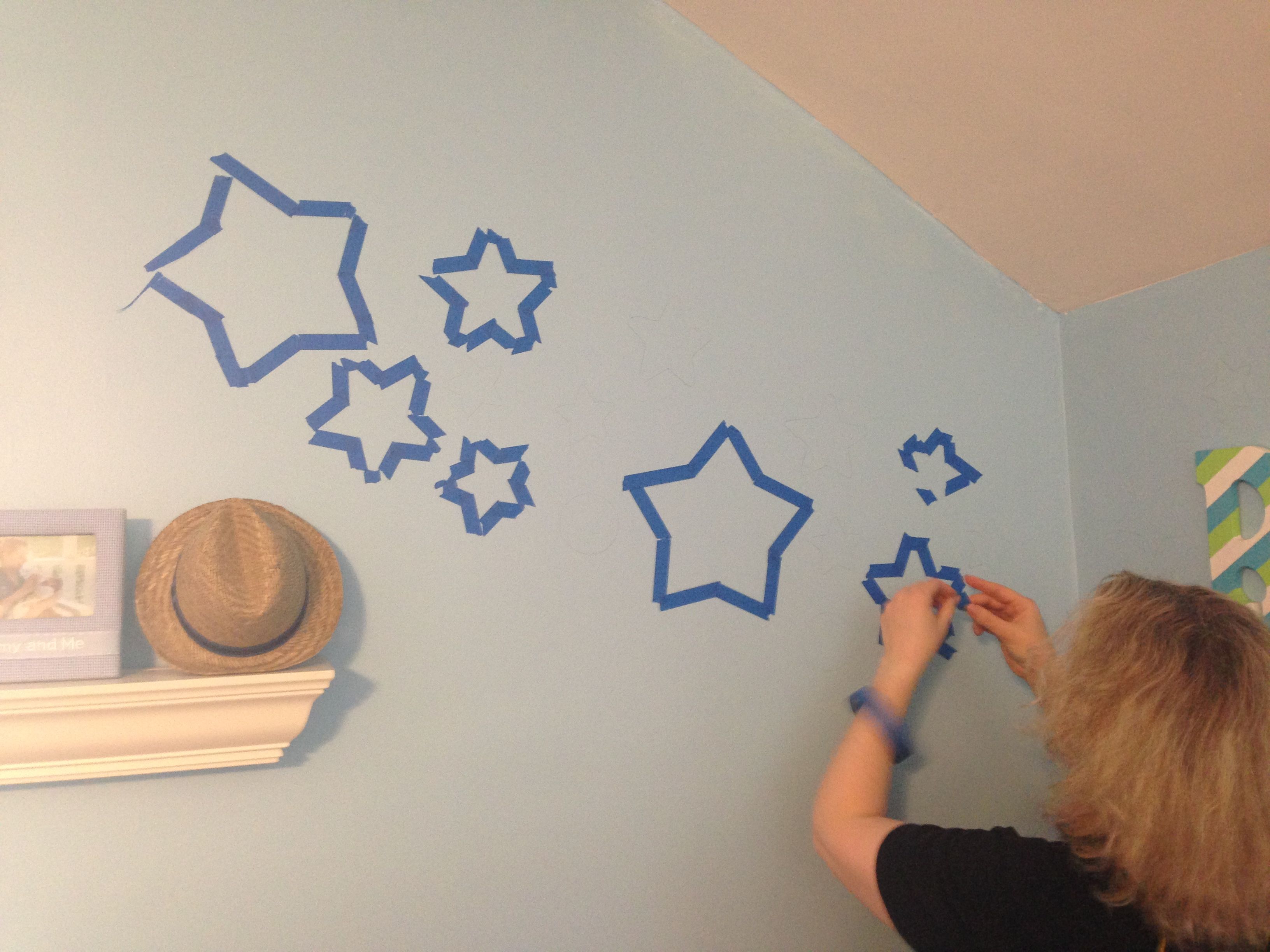 Tracing and then taping the stars was important