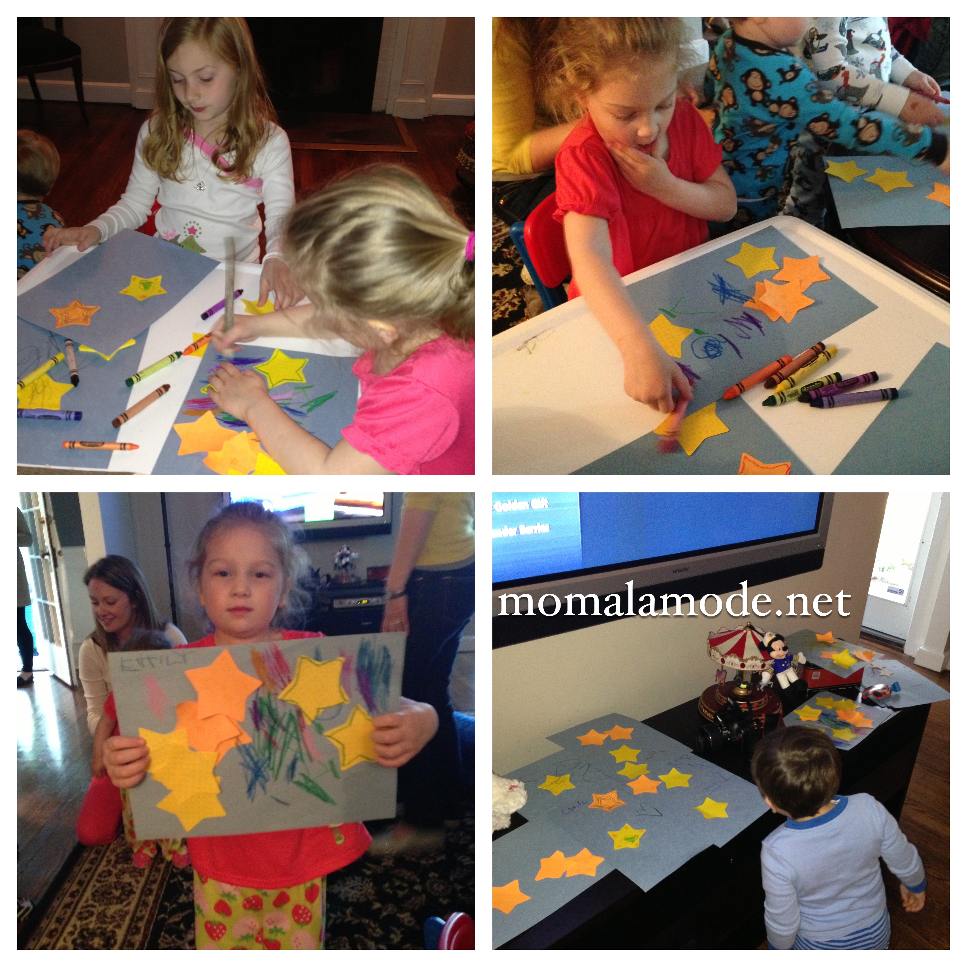 How adorable are these kiddies and their construction paper galaxies?!