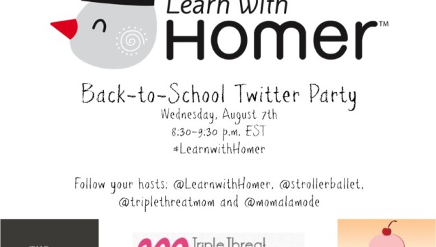 Join the #LearnWithHomer Twitter Party: Aug 7th {Prizes}