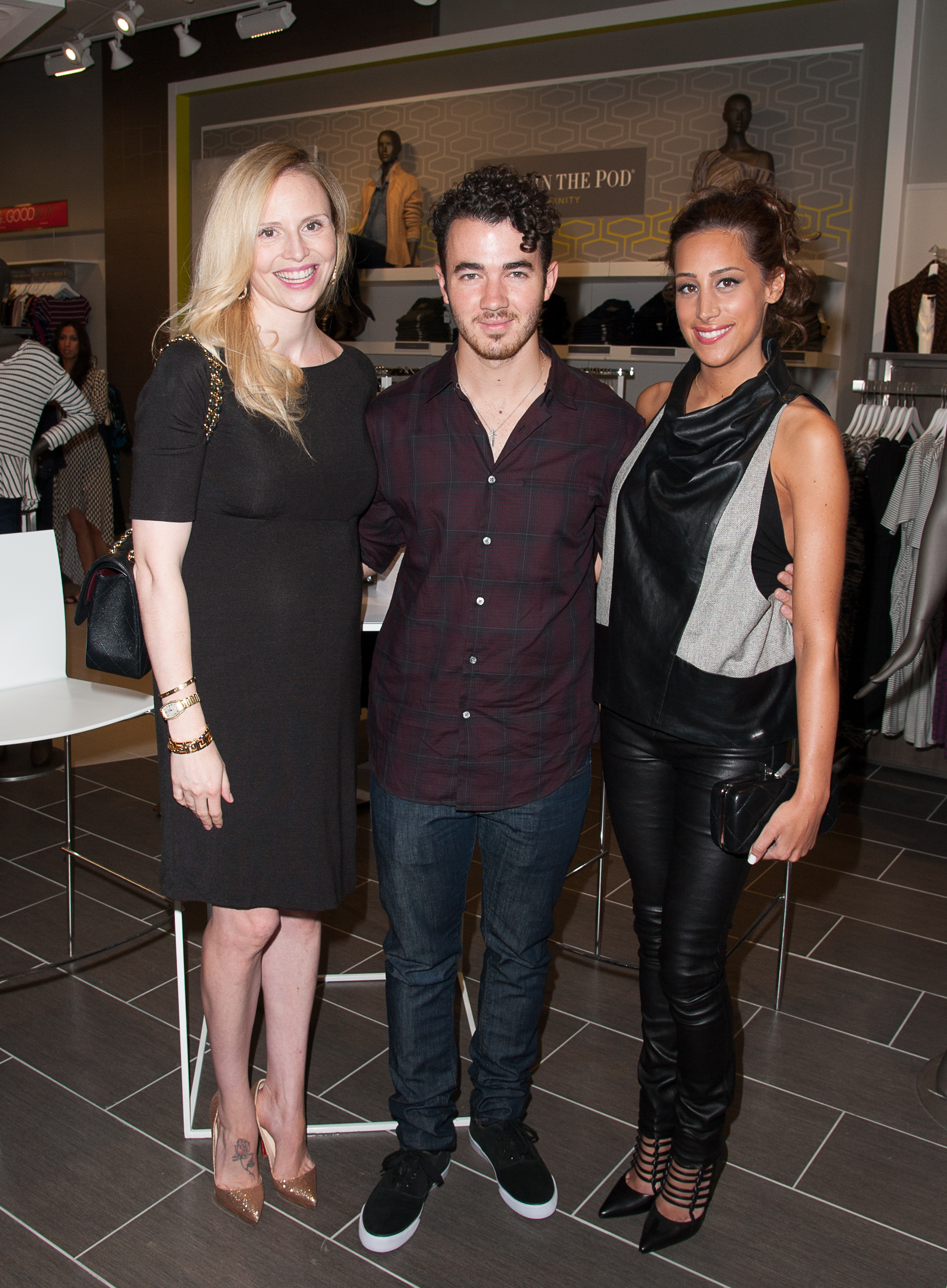 Rosie Pope, Kevin and Danielle Jonas (Photo by Dave Kotinsky/Getty Images for Destination Maternity)
