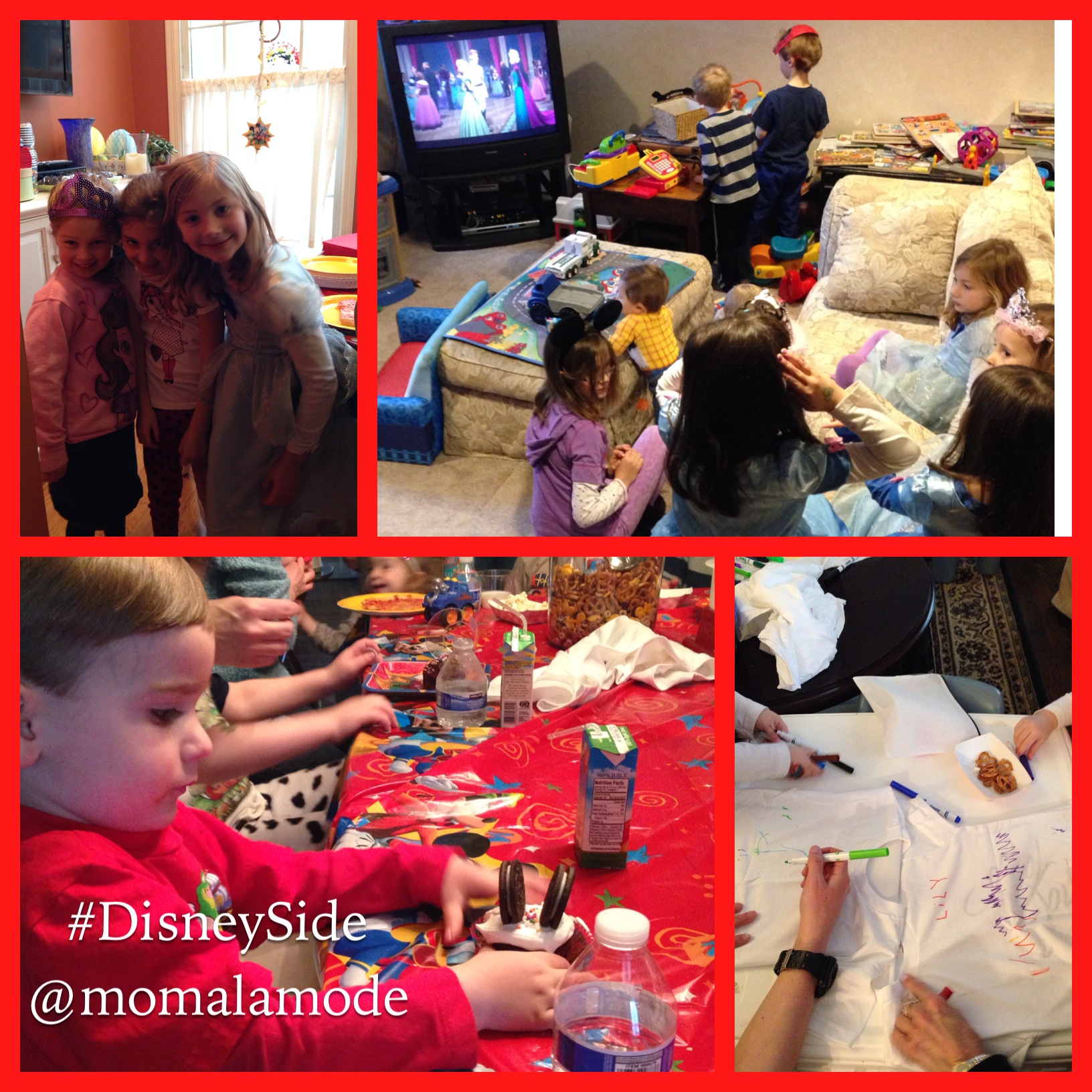 We watched Frozen and had fun making t-shirts and our own Mouse-ear cupcakes.